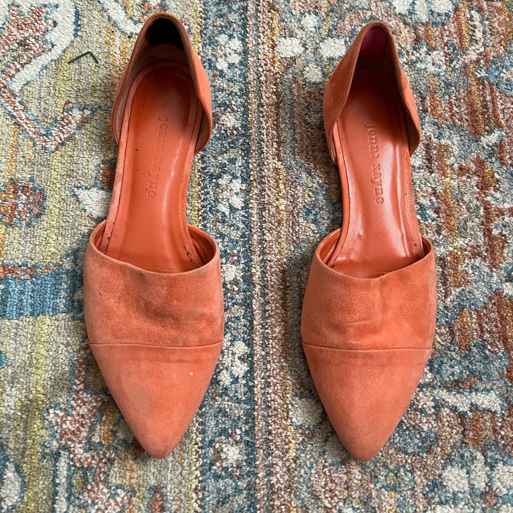 Jenni Kayne, coral Suede D'Orsay Flats